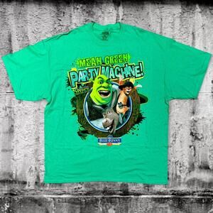 Shrek Mean Green Party Machine Promo Tee (2010) Blue Bunny Collab — XXL